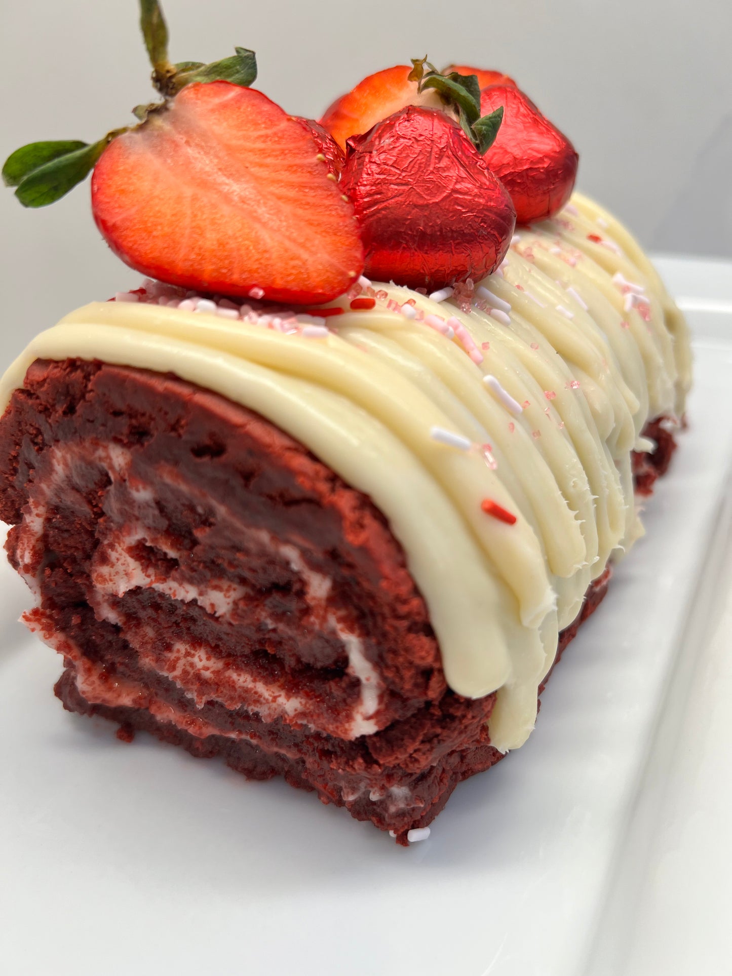 Valentine’s Red Velvet Cheesecake Roll